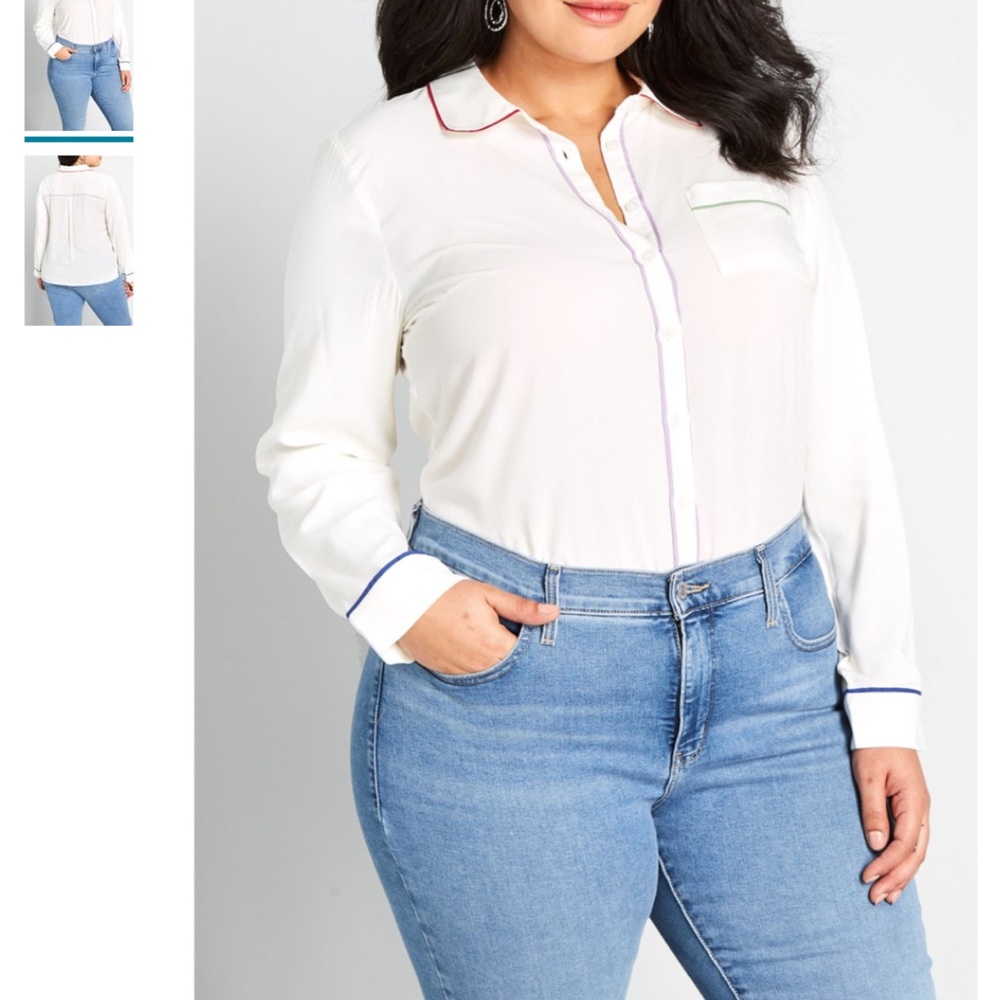 MODCLOTH Primary Pick Long Sleeve Blouse XXS